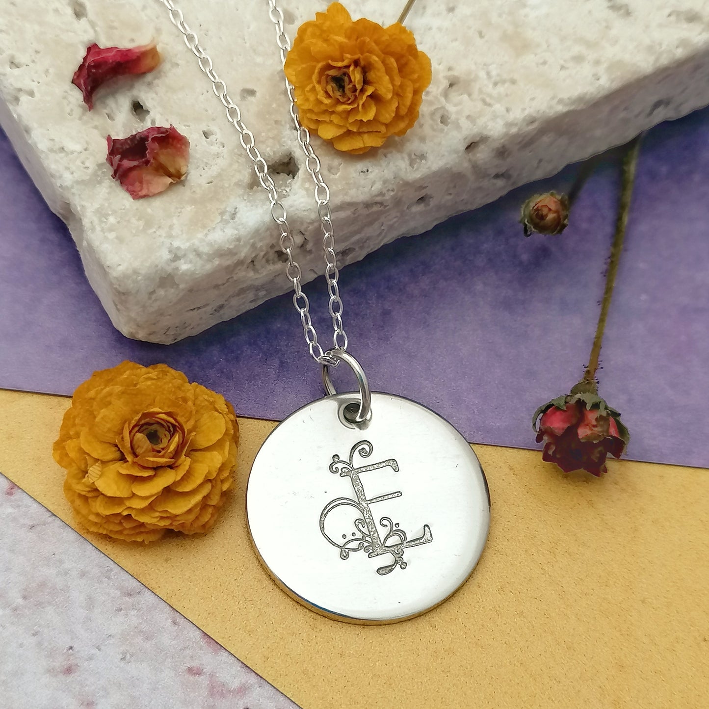 Personalised Floral Initial Necklace