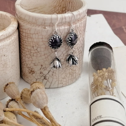 Amethyst and Succulent Earrings