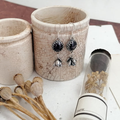 Amethyst and Succulent Earrings