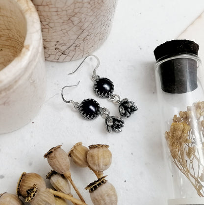 Amethyst and Succulent Earrings