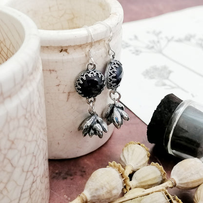 Amethyst and Succulent Earrings