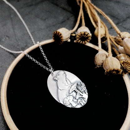 Rat With Mushrooms Necklace