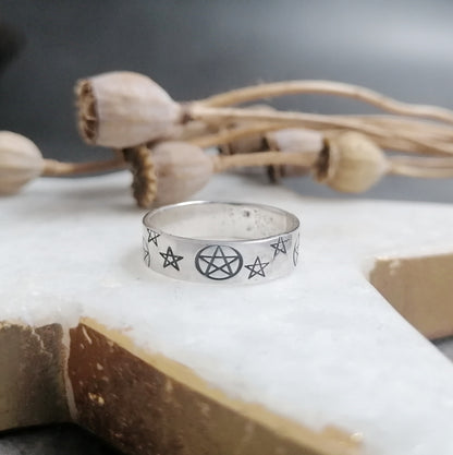 Pentagram Band Ring