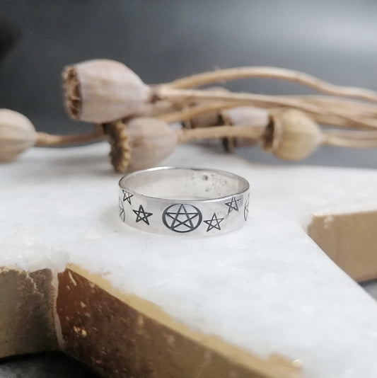 Pentagram Band Ring