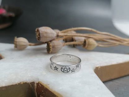 Pentagram Band Ring