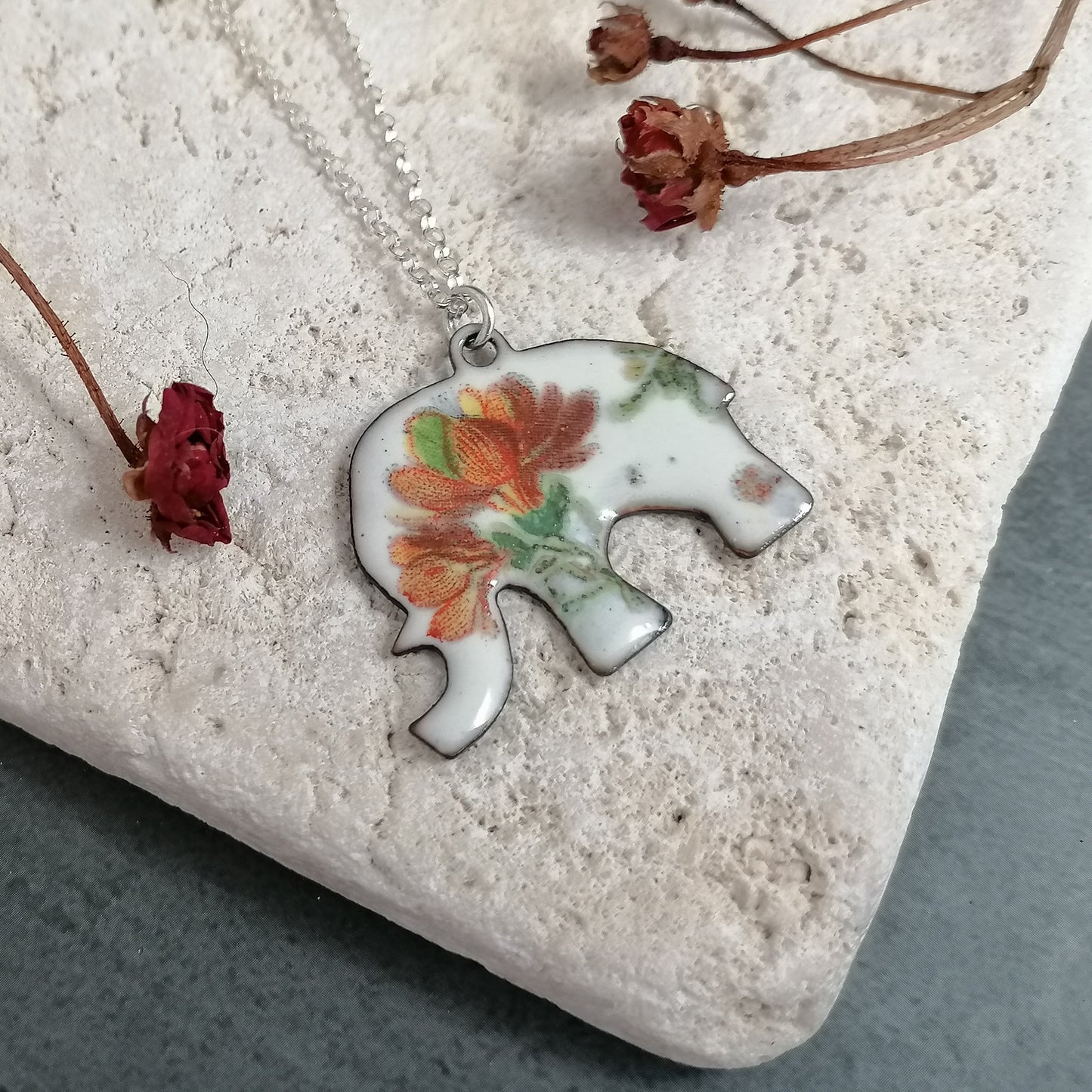Floral Elephant Necklace