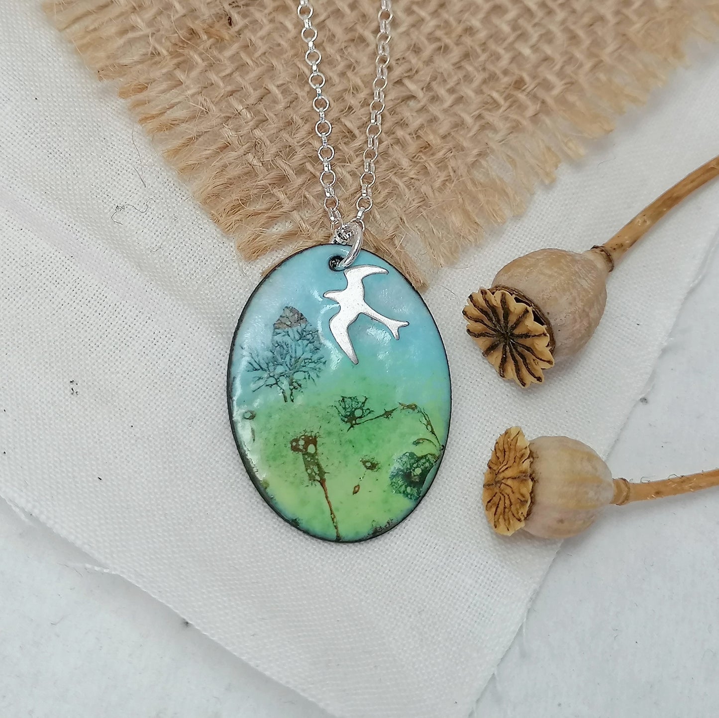 Among The Wildflowers Flying Bird Necklace