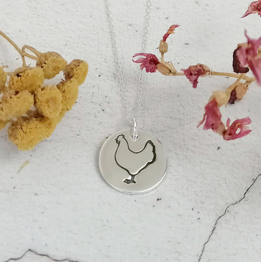 Chicken Outline Necklace