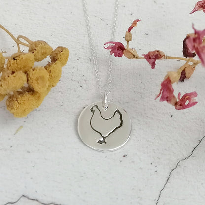 Chicken Outline Necklace
