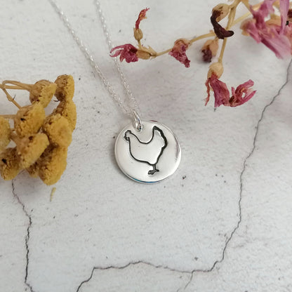 Chicken Outline Necklace