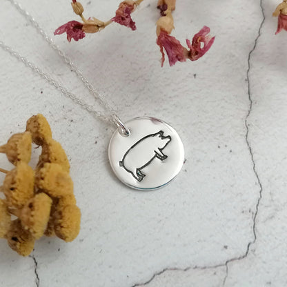Pig Outline Necklace