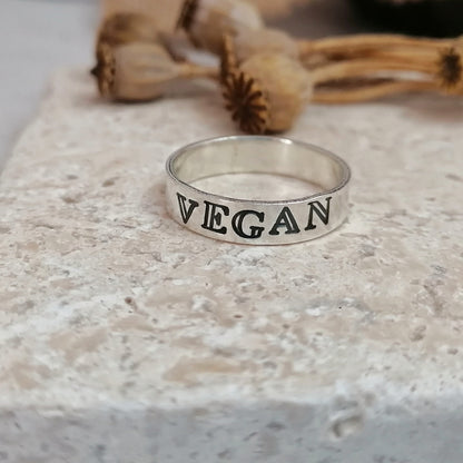 Vegan Sterling Silver Ring
