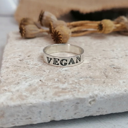 Vegan Sterling Silver Ring