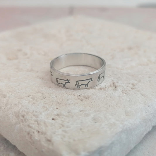 Cow Sterling Silver Ring