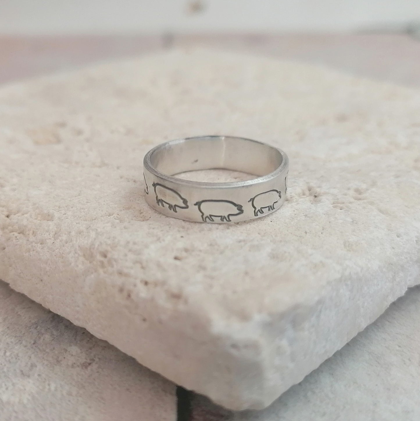 Pig Sterling Silver Ring