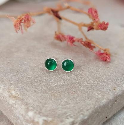 Green Onyx Stud Earrings