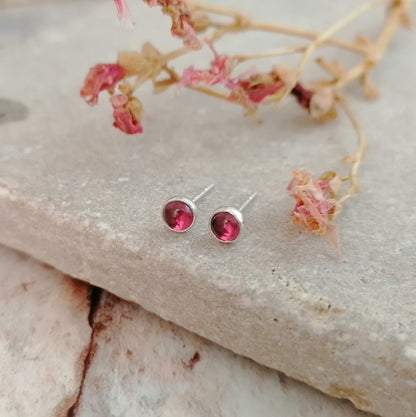 Rhodolite Garnet Stud Earrings