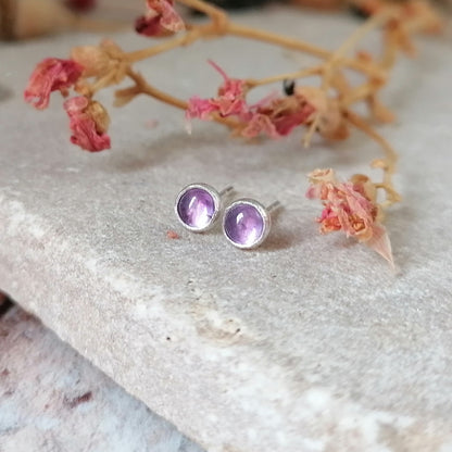 Amethyst Stud Earrings