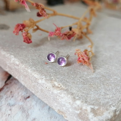 Amethyst Stud Earrings