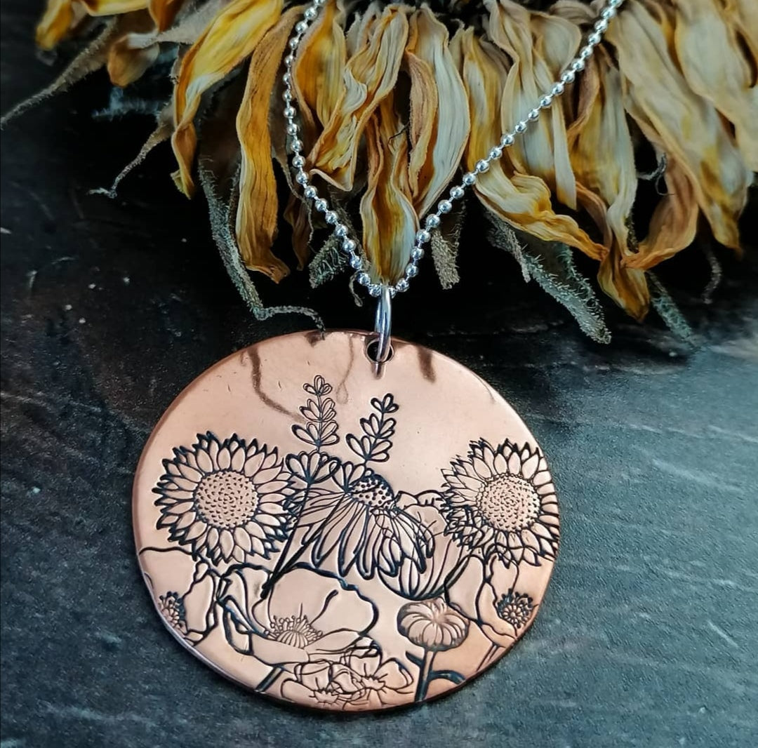Copper Flower Necklace