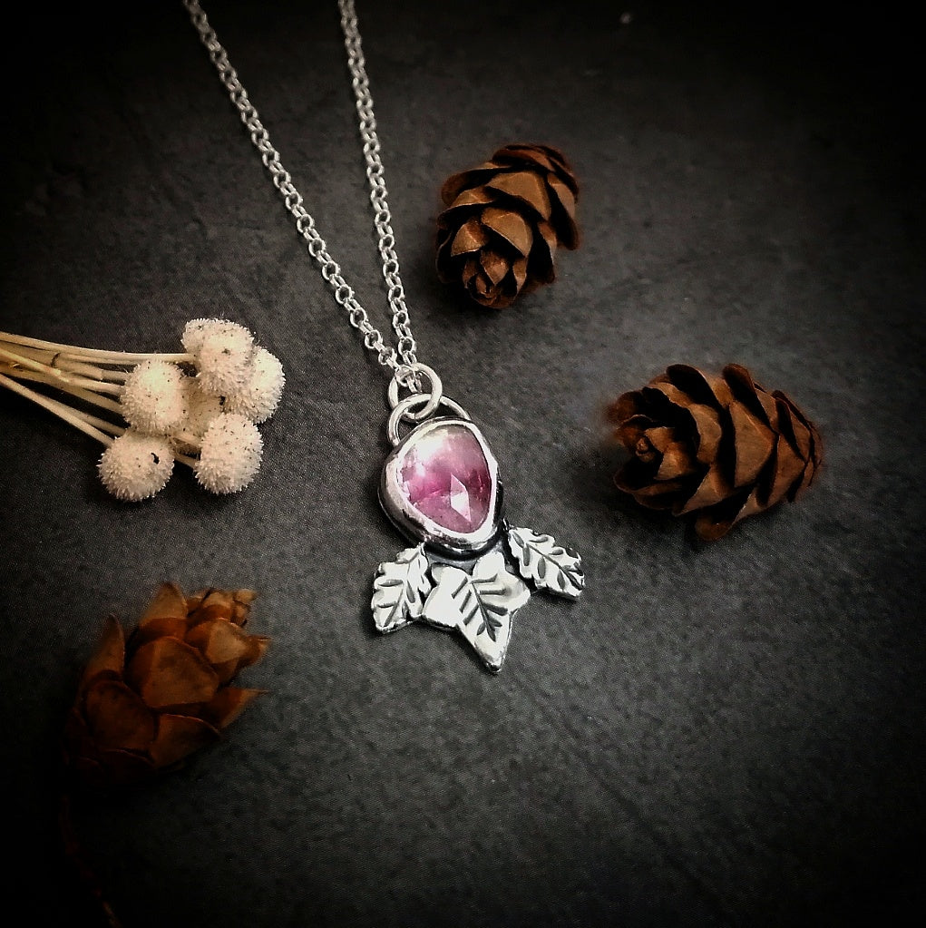 Pink Tourmaline Ivy And Oak Necklace