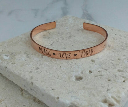 Peace Love Vegan Bracelet