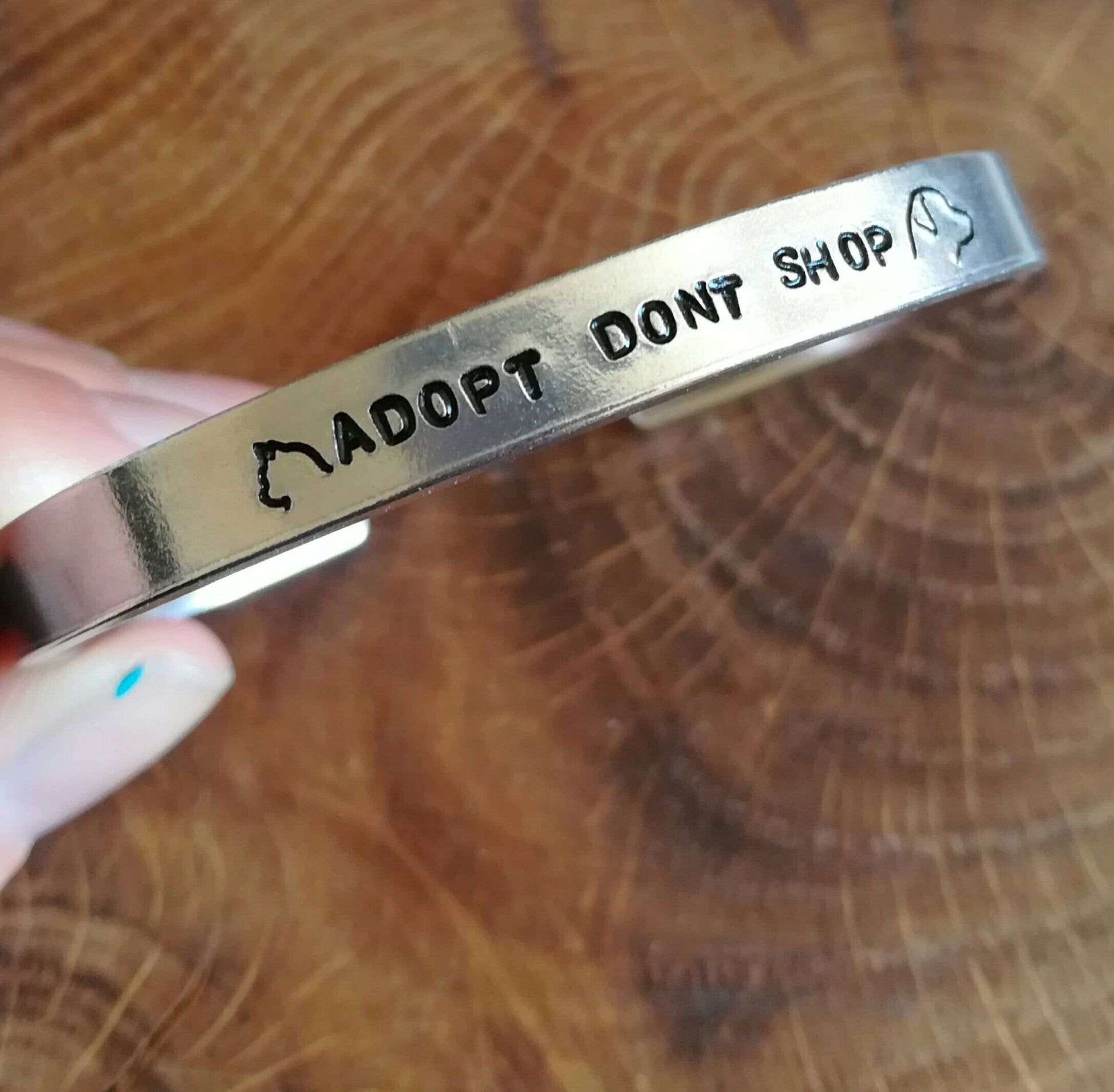 Adopt don't shop handmade vegan bracelet