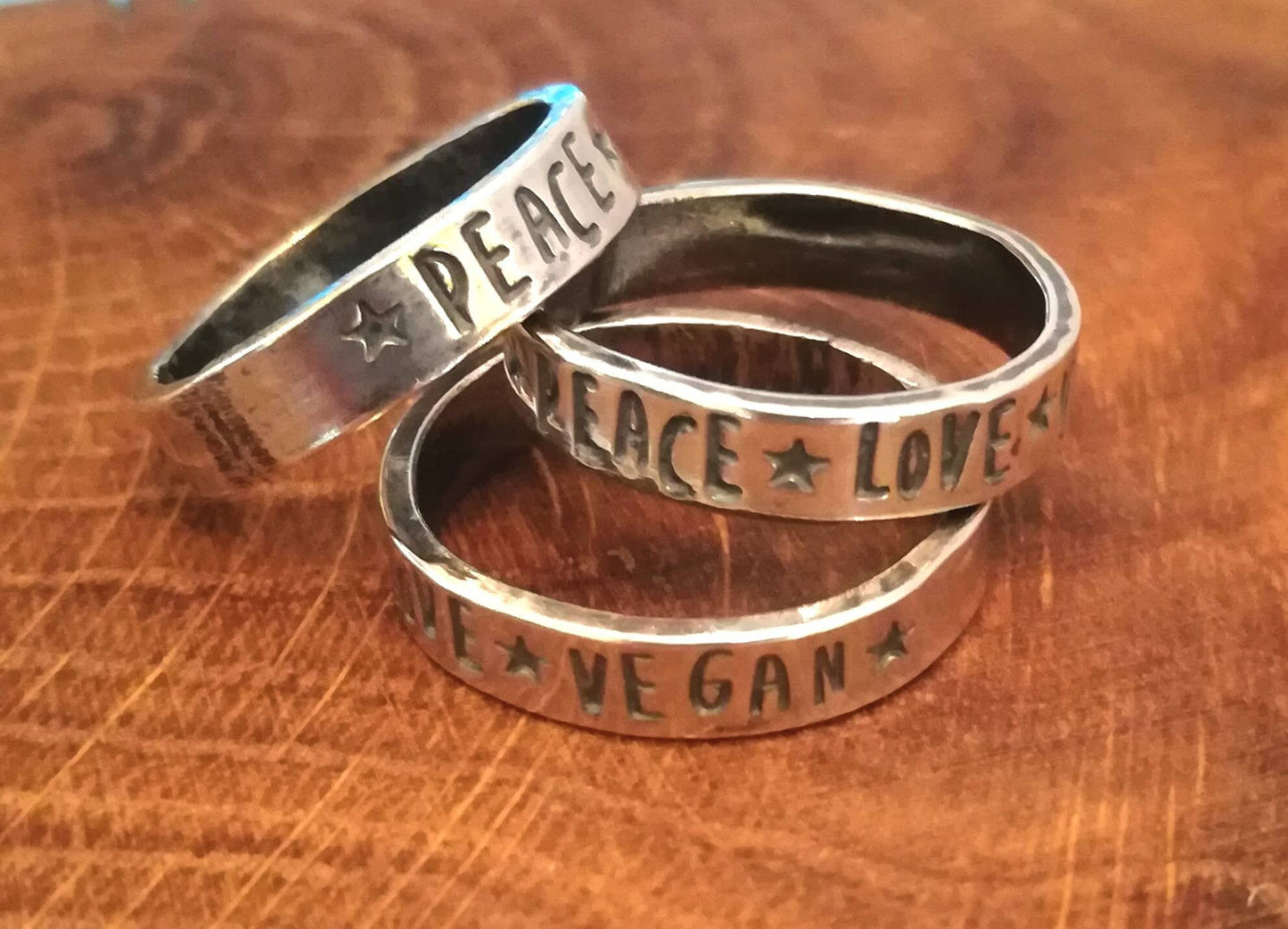 Peace Love Vegan Ring
