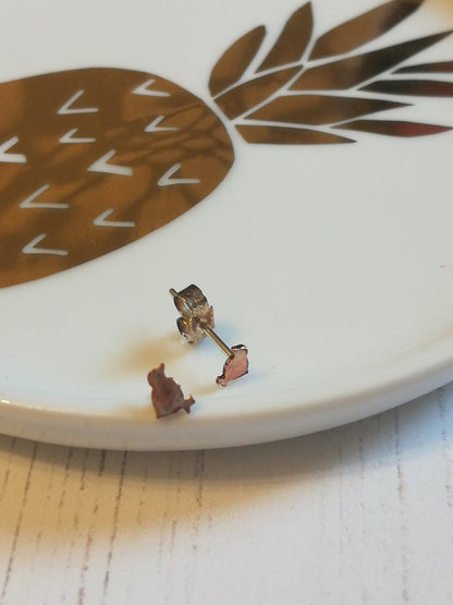Copper Chicken Stud Earrings