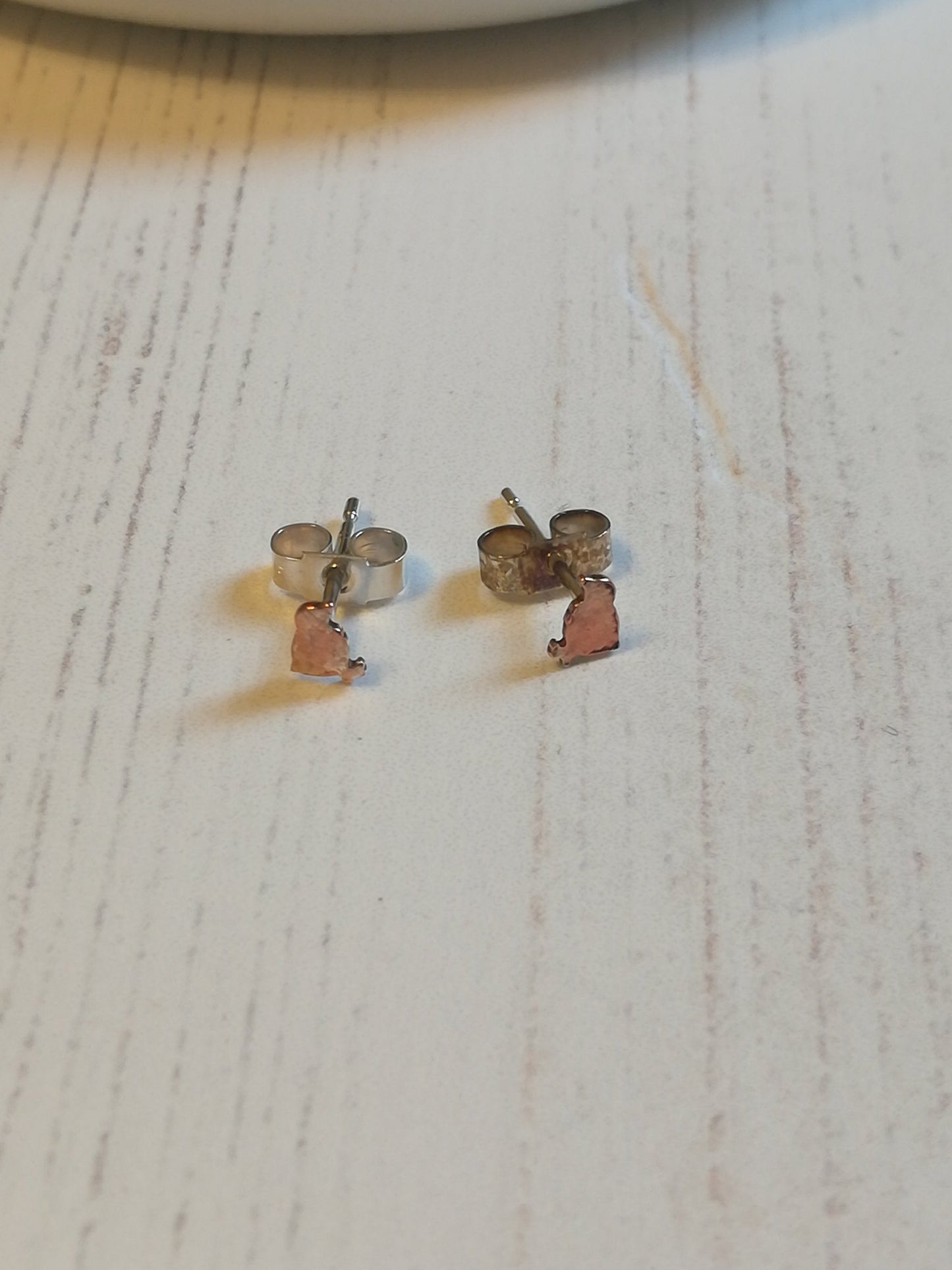 Copper Chicken Stud Earrings