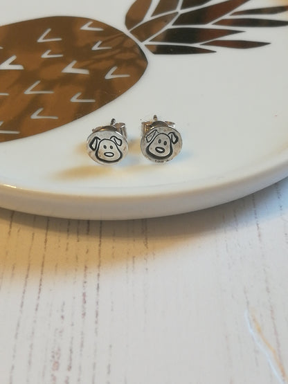 Dog Face Stud Earrings