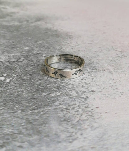 Recycled sterling silver bird ring