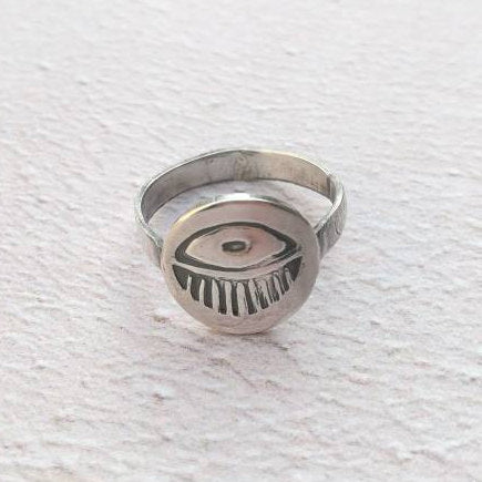 Radiating Eye Sterling Silver Ring