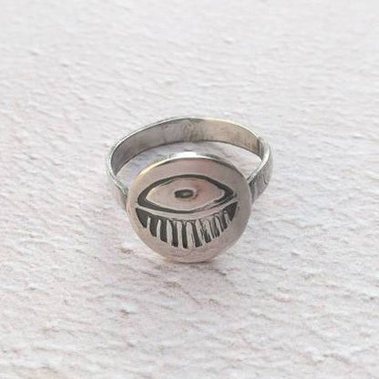 Radiating Eye Sterling Silver Ring