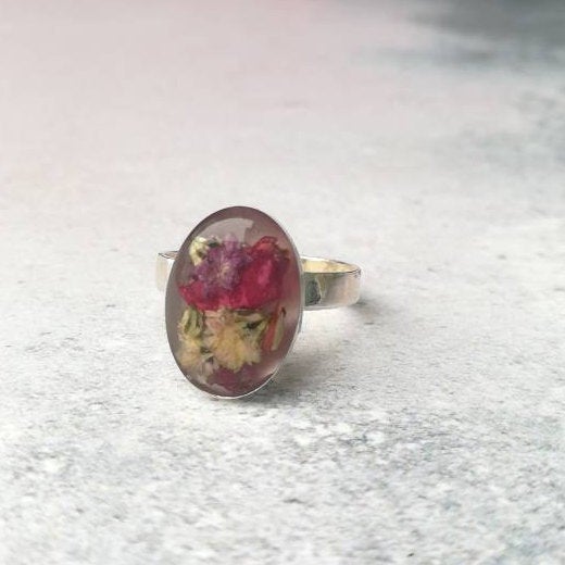 Dried Flower Ring UK size K US size 5 1/4