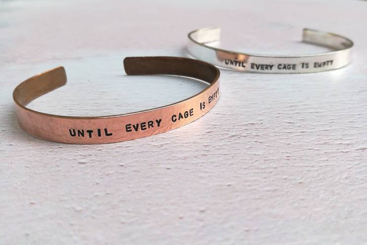 Until Every Cage Is Empty Vegan Bracelet