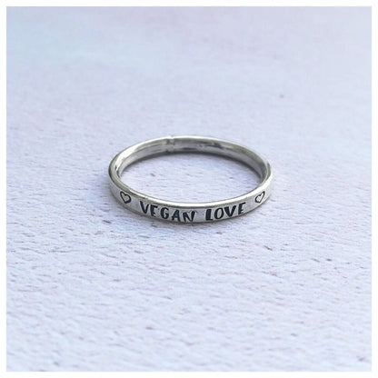 Vegan Love Sterling Silver Ring
