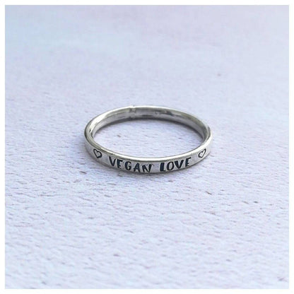Vegan Love Sterling Silver Ring