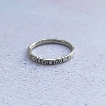 Vegan Love Sterling Silver Ring
